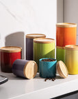 Beautiful Storage Jar, Stackable Airtight Seal - 28 Fl Oz (Gradient Purple)