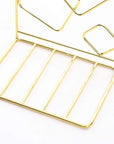 Bookends Metal Book Ends Heavy Duty Modern Decorative Bookend Bookshelf Decor for Home Library Office School Book Display Desktop Organizer Gift (Gold)