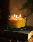 Bluecorn Botanica Beeswax Candle: 3-Wick Scented Candle Handmade with Pure Beeswax and Eucalyptus & Orange Essential Oils