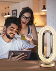 Modern Luxury Oval USB Rechargeable Crystal Table Lamp Living Room Bedroom Bedside Creative Decoration Atmosphere Night Light