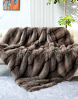 Luxury Faux Fur Blanket High-End Bed Fox Fur Blankets for Beds Plaid on the Sofa Cover Decoration Home Blankets and Throws