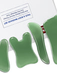 Guasha Massage Tool, 4 Piece Kit, Acupuncture Therapy Trigger Point Treatment, Gua Sha Scraping Massage Tool(Green)