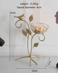 Wrought Iron Golden Bird Home Decor Candle Holders Wedding Decoration Accessories Candlesticks for Candelabro Centerpiece