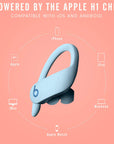 Power Pro Wireless Earbuds - H1 Headphone Chip, Class 1 Bluetooth Headphones, 9 Hours of Listening Time, Sweat Resistant, Built-In Microphone - Glacier Blue