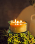 Bluecorn Botanica Beeswax Candle: 3-Wick Scented Candle Handmade with Pure Beeswax and Eucalyptus & Orange Essential Oils