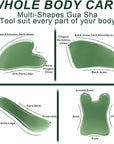 Guasha Massage Tool, 4 Piece Kit, Acupuncture Therapy Trigger Point Treatment, Gua Sha Scraping Massage Tool(Green)