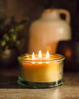 Bluecorn Botanica Beeswax Candle: 3-Wick Scented Candle Handmade with Pure Beeswax and Eucalyptus & Orange Essential Oils