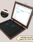 Art Frames, Front-Opening, Daily Schedules, Visions Board, Artworks, Home or Office (Walnut, Set of 2)