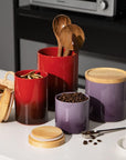 Beautiful Storage Jar, Stackable Airtight Seal - 28 Fl Oz (Gradient Purple)