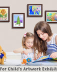 Art Frames, Front-Opening, Daily Schedules, Visions Board, Artworks, Home or Office (Walnut, Set of 2)