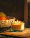Bluecorn Botanica Beeswax Candle: 3-Wick Natural Scented Candle Lavender Essential Oil