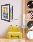 Art Frames, Front-Opening, Daily Schedules, Visions Board, Artworks, Home or Office (Walnut, Set of 2)