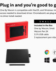 One by Small Graphics Drawing Tablet 8.3 X 5.7 Inches, Portable Versatile for Students and Creators, Ergonomic 2048 Pressure Sensitive Pen Included, Compatible with Chromebook Mac and Windows
