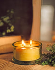Bluecorn Botanica Beeswax Candle: 3-Wick Natural Scented Candle Lavender Essential Oil