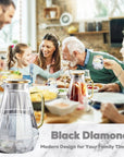 Black Diamond Glass Pitcher with Lid (68 Oz)