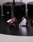 KZ ZSX 5BA+1DD 6 Driver Hybrid In-Ear Hifi Earphones with Zinc Alloy Faceplate, Recessed 2 Pin Detachable Cable for Audiophile Musician (Without Mic, Purple)