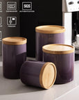 Beautiful Storage Jar, Stackable Airtight Seal - 28 Fl Oz (Gradient Purple)