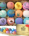 Bath Bombs Gift Set 12 USA Made Fizzies, Shea & Coco Butter Moisturize