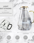 Black Diamond Glass Pitcher with Lid (68 Oz)