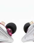 KZ ZSX 5BA+1DD 6 Driver Hybrid In-Ear Hifi Earphones with Zinc Alloy Faceplate, Recessed 2 Pin Detachable Cable for Audiophile Musician (Without Mic, Purple)