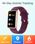 Fitness Tracker No Bluetooth No APP No Phone Needed, Waterproof with Full Touch Screen (Purple)