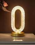 Modern Luxury Oval USB Rechargeable Crystal Table Lamp Living Room Bedroom Bedside Creative Decoration Atmosphere Night Light