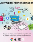 One by Small Graphics Drawing Tablet 8.3 X 5.7 Inches, Portable Versatile for Students and Creators, Ergonomic 2048 Pressure Sensitive Pen Included, Compatible with Chromebook Mac and Windows