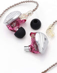 KZ ZSX 5BA+1DD 6 Driver Hybrid In-Ear Hifi Earphones with Zinc Alloy Faceplate, Recessed 2 Pin Detachable Cable for Audiophile Musician (Without Mic, Purple)