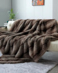 Luxury Faux Fur Blanket High-End Bed Fox Fur Blankets for Beds Plaid on the Sofa Cover Decoration Home Blankets and Throws