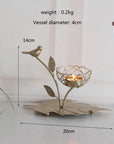 Wrought Iron Golden Bird Home Decor Candle Holders Wedding Decoration Accessories Candlesticks for Candelabro Centerpiece