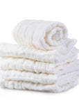Luxury Organic Cotton BabySoft Towels - Face Towel Natural Muslin for Sensitive Skin, White