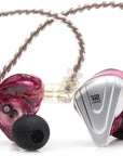 KZ ZSX 5BA+1DD 6 Driver Hybrid In-Ear Hifi Earphones with Zinc Alloy Faceplate, Recessed 2 Pin Detachable Cable for Audiophile Musician (Without Mic, Purple)