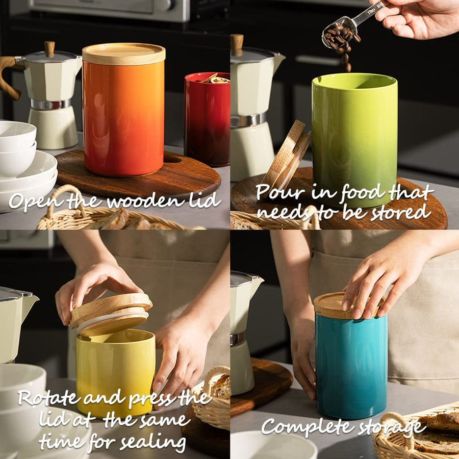 Beautiful Storage Jar, Stackable Airtight Seal  - 28 Fl Oz (Gradient Purple)