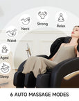 Zero Gravity Massage Chair, Shiatsu Massage Relaxation Recliner with Heating and Bluetooth, Brown