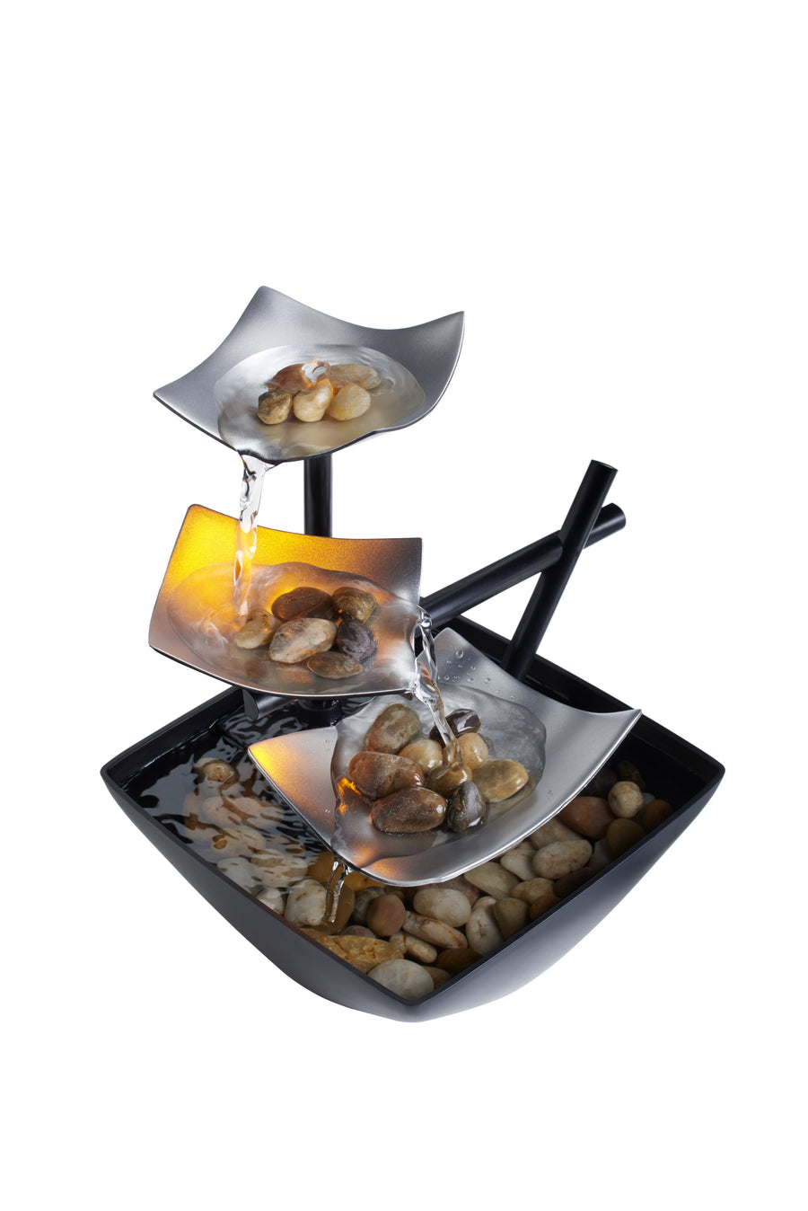 Serene Indoor Water Fountain, with Natural River Rocks, Soothing Nature Sounds, Zen Relaxation