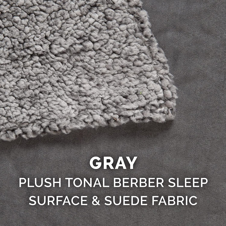 Luxury Berber & Suede Top Blanket Dog Bed - Gray, Jumbo/Xl