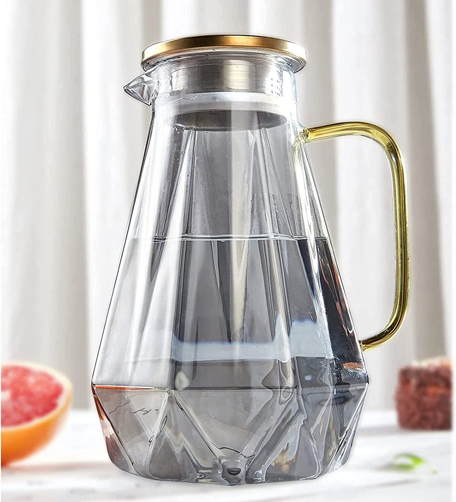 Black Diamond Glass Pitcher with Lid (68 Oz)