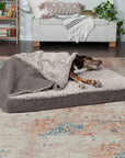 Luxury Berber & Suede Top Blanket Dog Bed - Gray, Jumbo/Xl