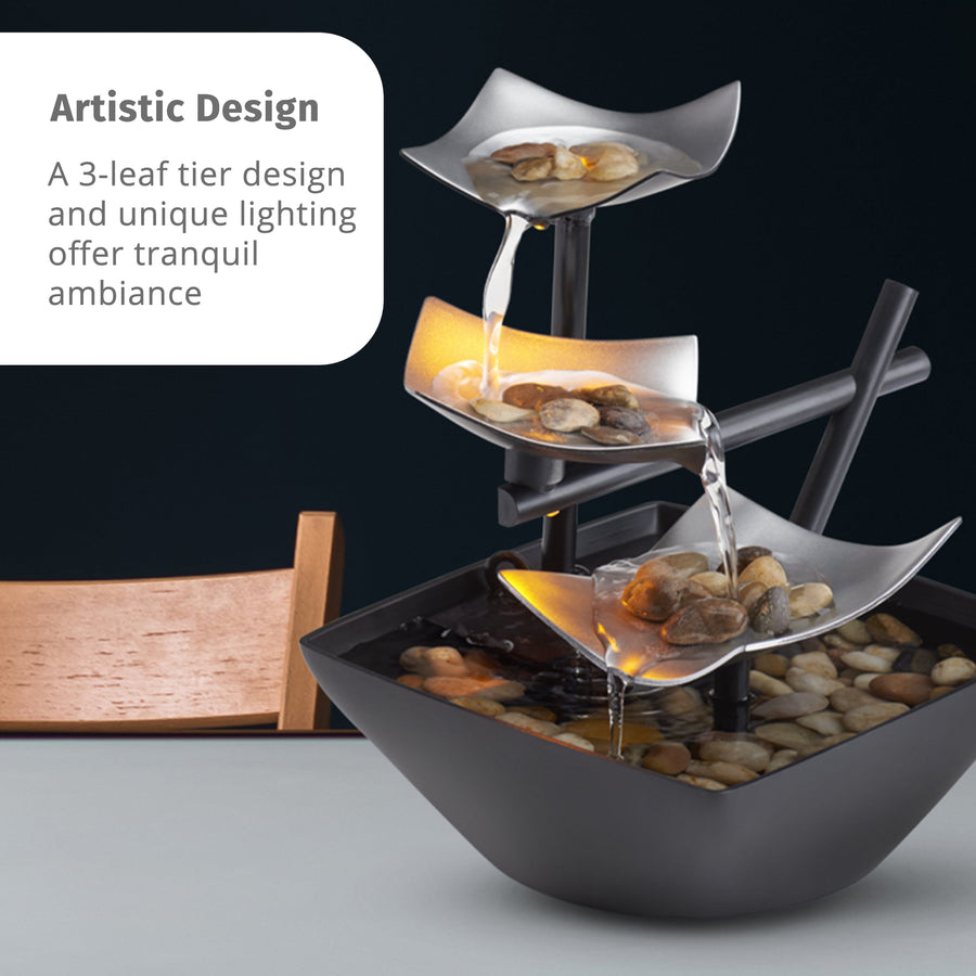 Serene Indoor Water Fountain, with Natural River Rocks, Soothing Nature Sounds, Zen Relaxation