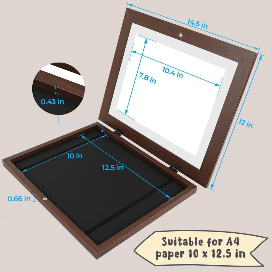 Art Frames, Front-Opening, Daily Schedules, Visions Board, Artworks, Home or Office (Walnut, Set of 2)