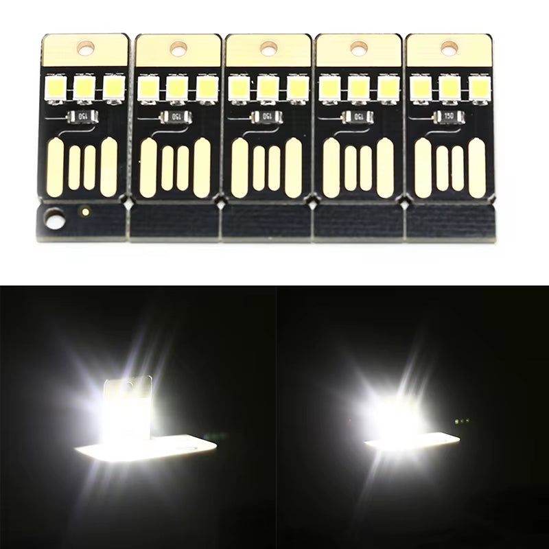 One / 5Pcs 0.2W USB LED Bulb Book Light for Laptop PC Powerbank Night Lamp Mini Pocket Card USB Power LED Night Light