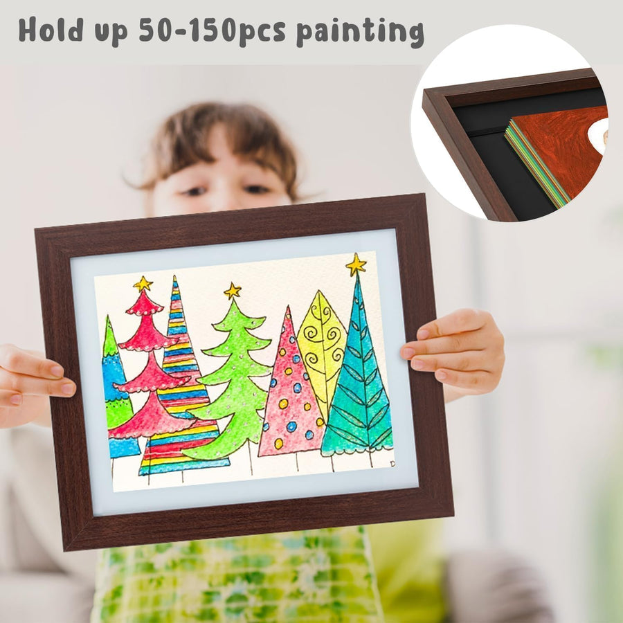 Art Frames, Front-Opening, Daily Schedules, Visions Board, Artworks, Home or Office (Walnut, Set of 2)