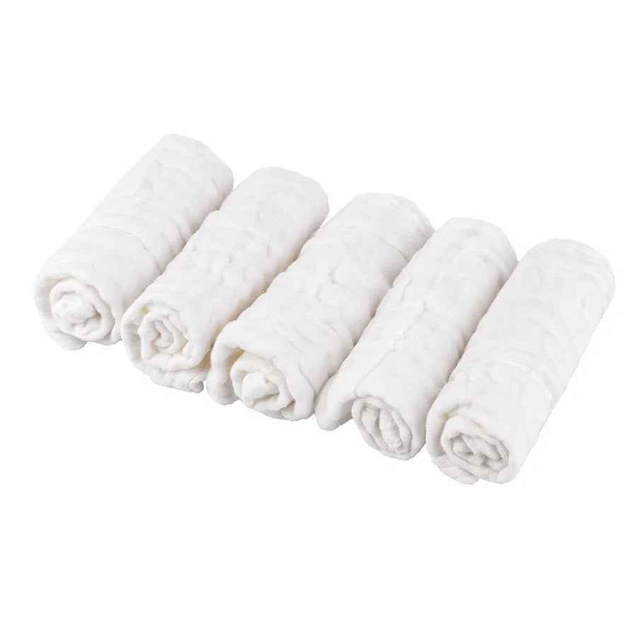 Luxury Organic Cotton BabySoft Towels - Face Towel Natural Muslin for Sensitive Skin, White