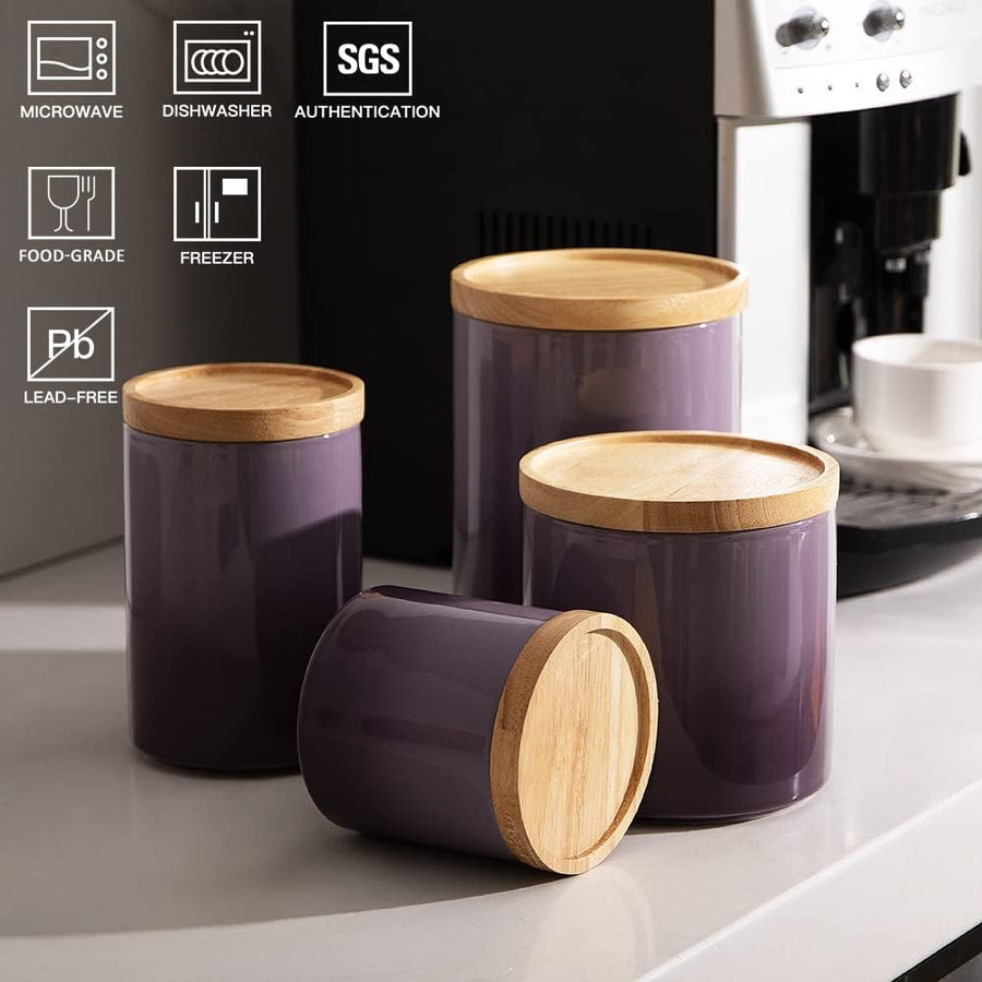 Beautiful Storage Jar, Stackable Airtight Seal  - 28 Fl Oz (Gradient Purple)