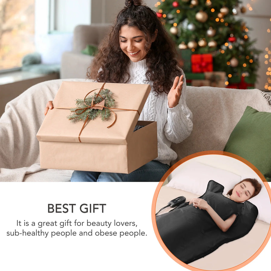 Infrared Sauna Blanket for Detoxification, Portable Remote Control Sauna, 86-158℉, 20-60 Minutes Timer, 6 Ft X 2.6 Ft