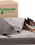 Luxury Berber & Suede Top Blanket Dog Bed - Gray, Jumbo/Xl