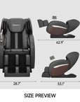 Zero Gravity Massage Chair, Shiatsu Massage Relaxation Recliner with Heating and Bluetooth, Brown