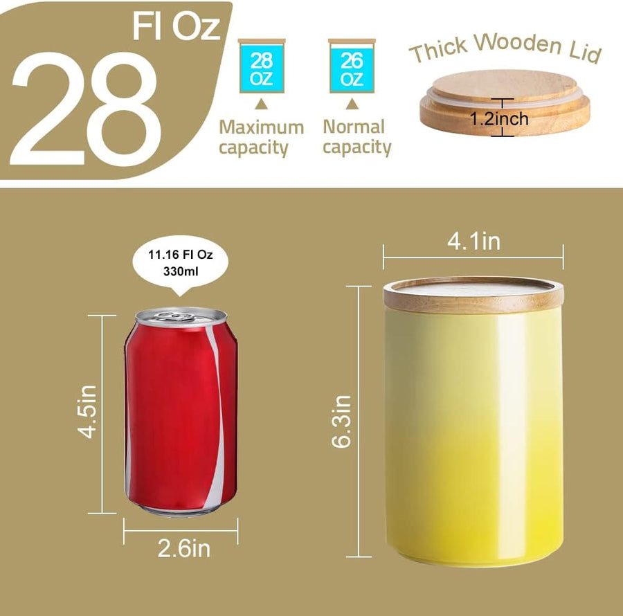 Beautiful Storage Jar, Stackable Airtight Seal  - 28 Fl Oz (Gradient Purple)
